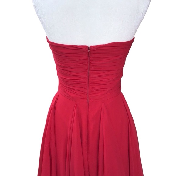 Arden B Red High Low Ruffle Strapless Evening Party Dress Size Small - Picture 9 of 10